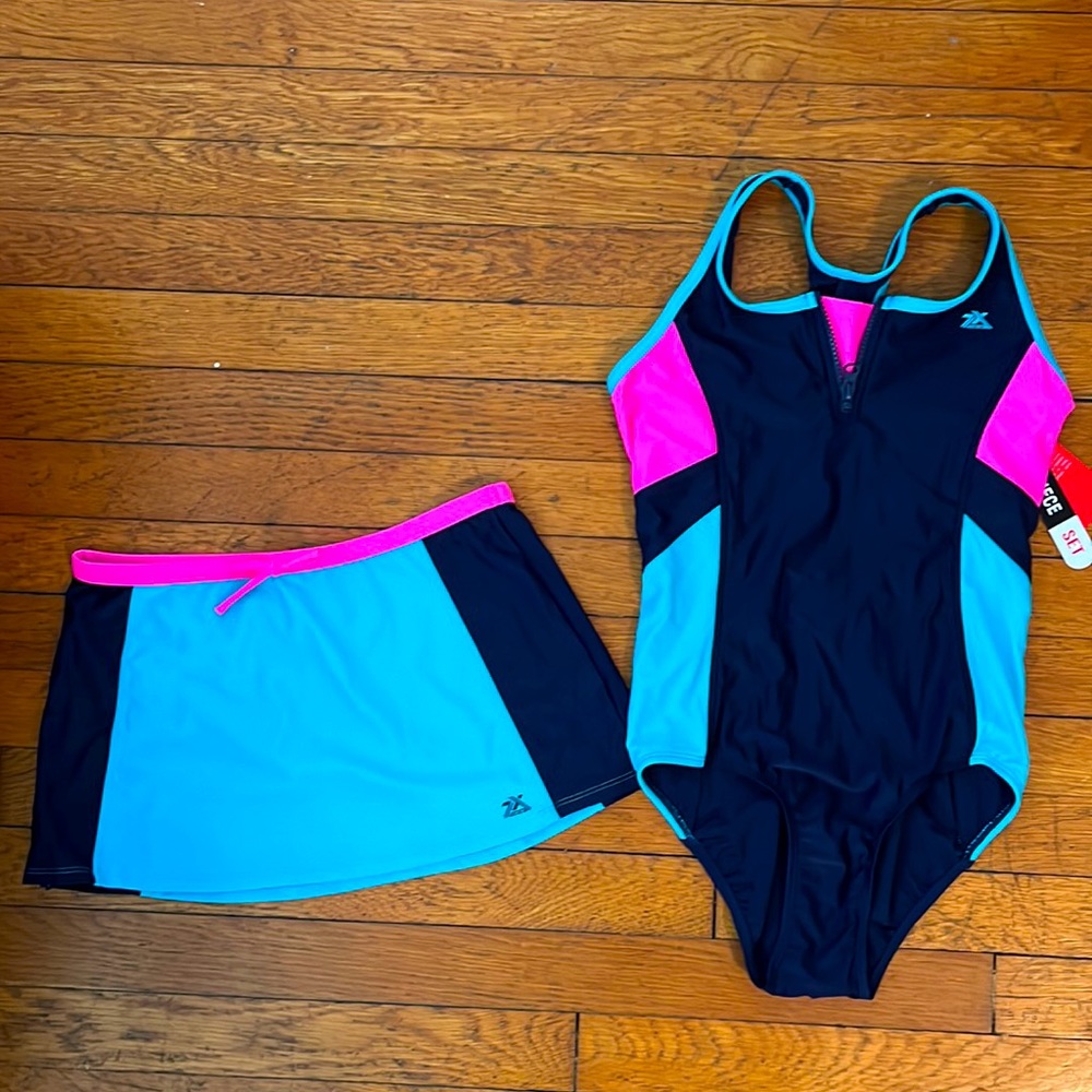 Bathing suit with matching skirt